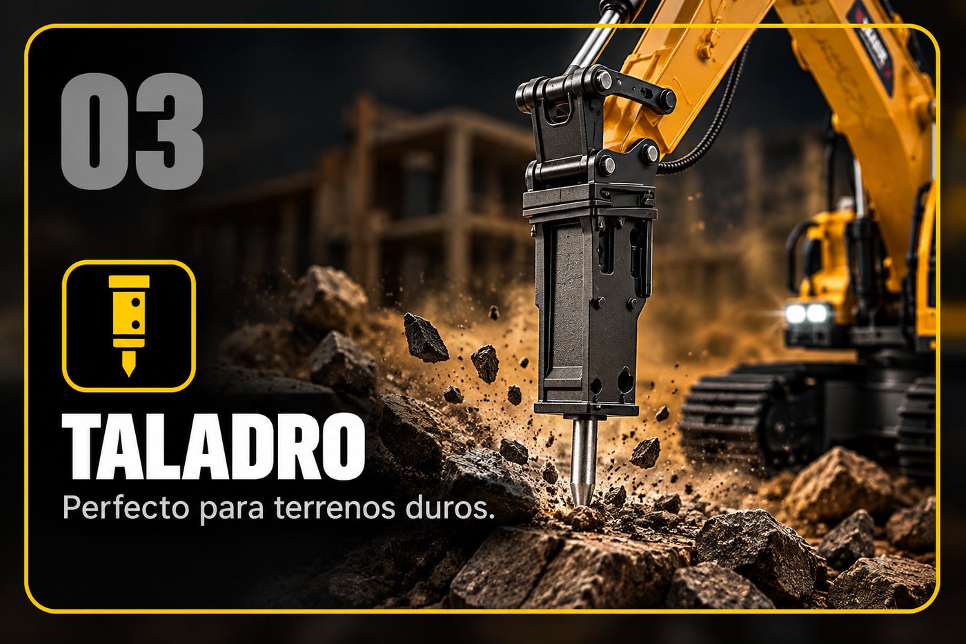 Herramienta 03, taladro: perfecto para terrenos duros